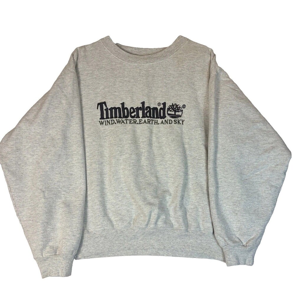 Timberland Crewneck Sweatshirt Boxy Vintage 1990s Ash Gray Women’s XL Outdoors